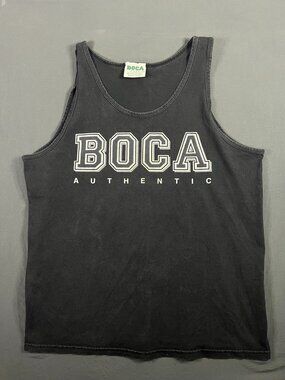 Vintage 90s Boca Authentic Tank Top Men’s Large Made in Canada Gray Summer